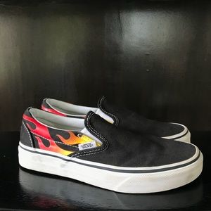 Flame black vans size 4.5 / 6